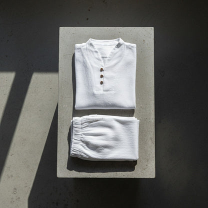 White Linen Summer Set Men - White - Lifestyle Inspiration