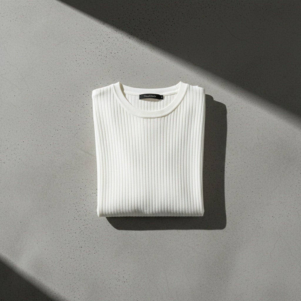 White Ribbed T Shirt - White - Lifestyle Inspiration