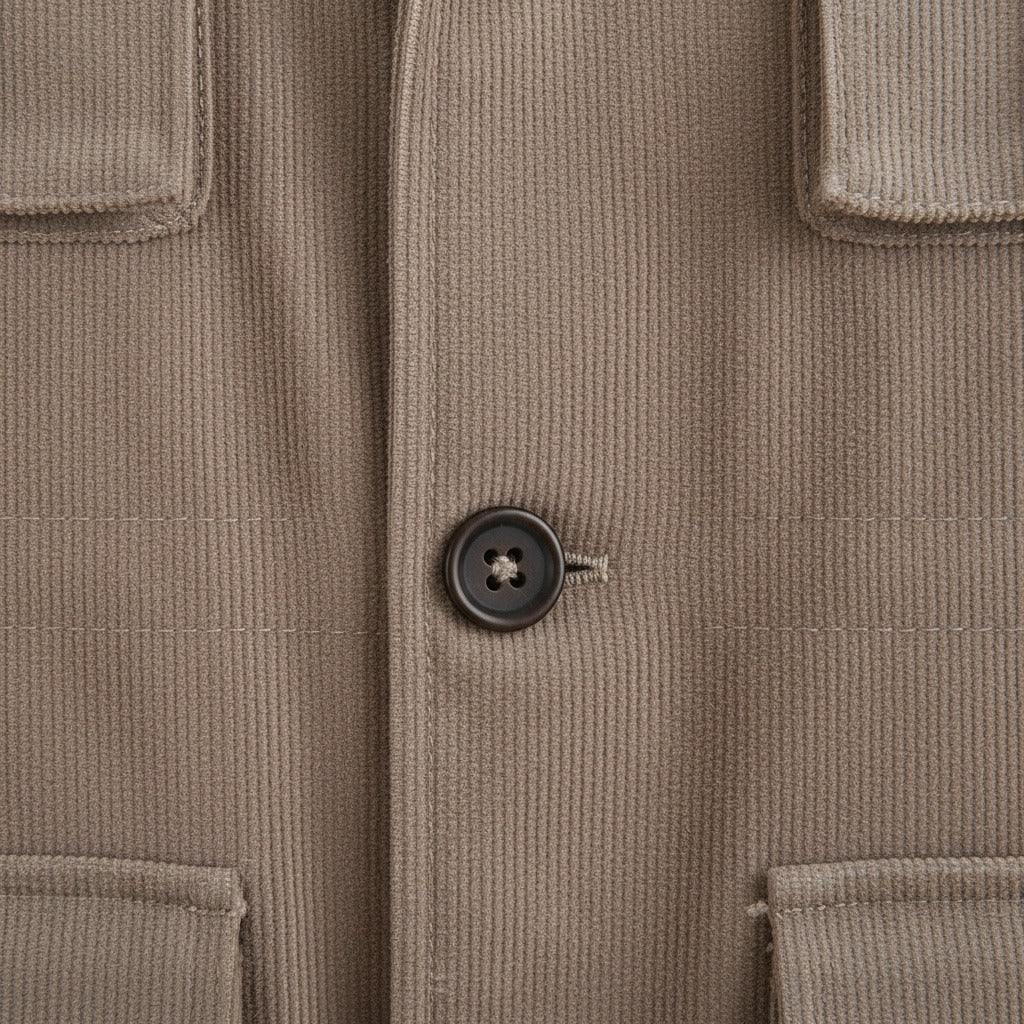 Wool Safari Jacket - Taupe - Texture Close Up