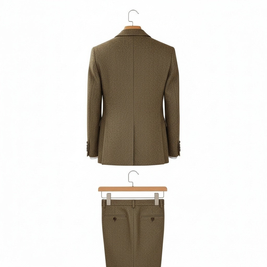 Wool Three Piece Suit - Tweed - Fabric Detail