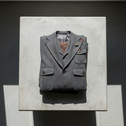 Wool Three Piece Suit - Charcoal - Lifestyle Inspiration