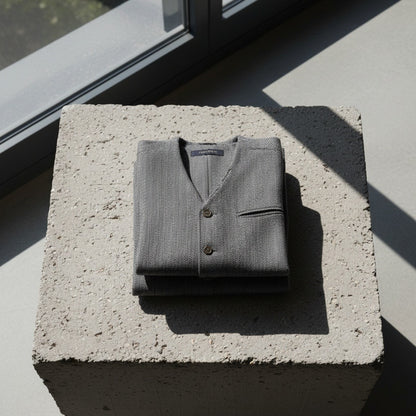 Wool Three Piece Suit - Stone Gray - Lifestyle Inspiration