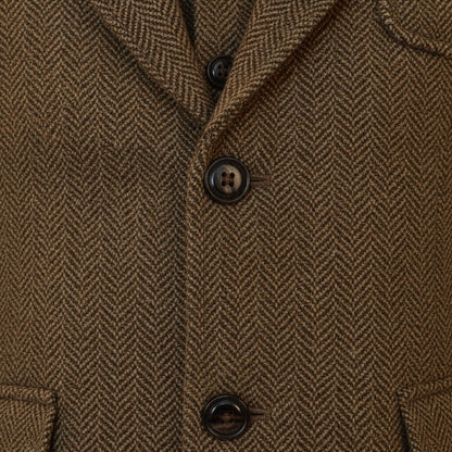 Wool Three Piece Suit - Brown - Texture Close Up
