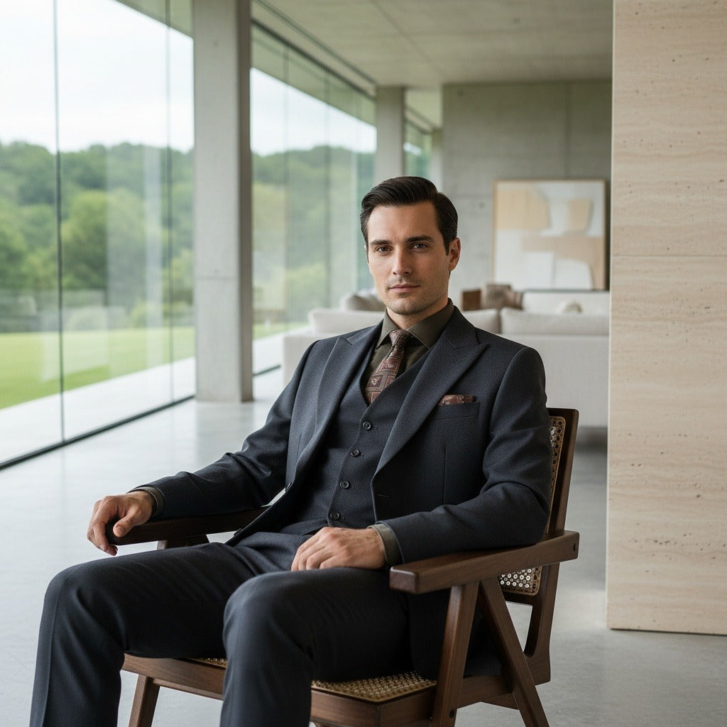 Wrinkle Free Suit - Deep Space Gray - Side Profile