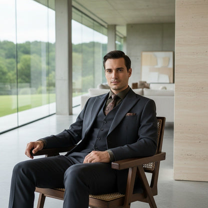 Wrinkle Free Suit - Deep Space Gray - Side Profile