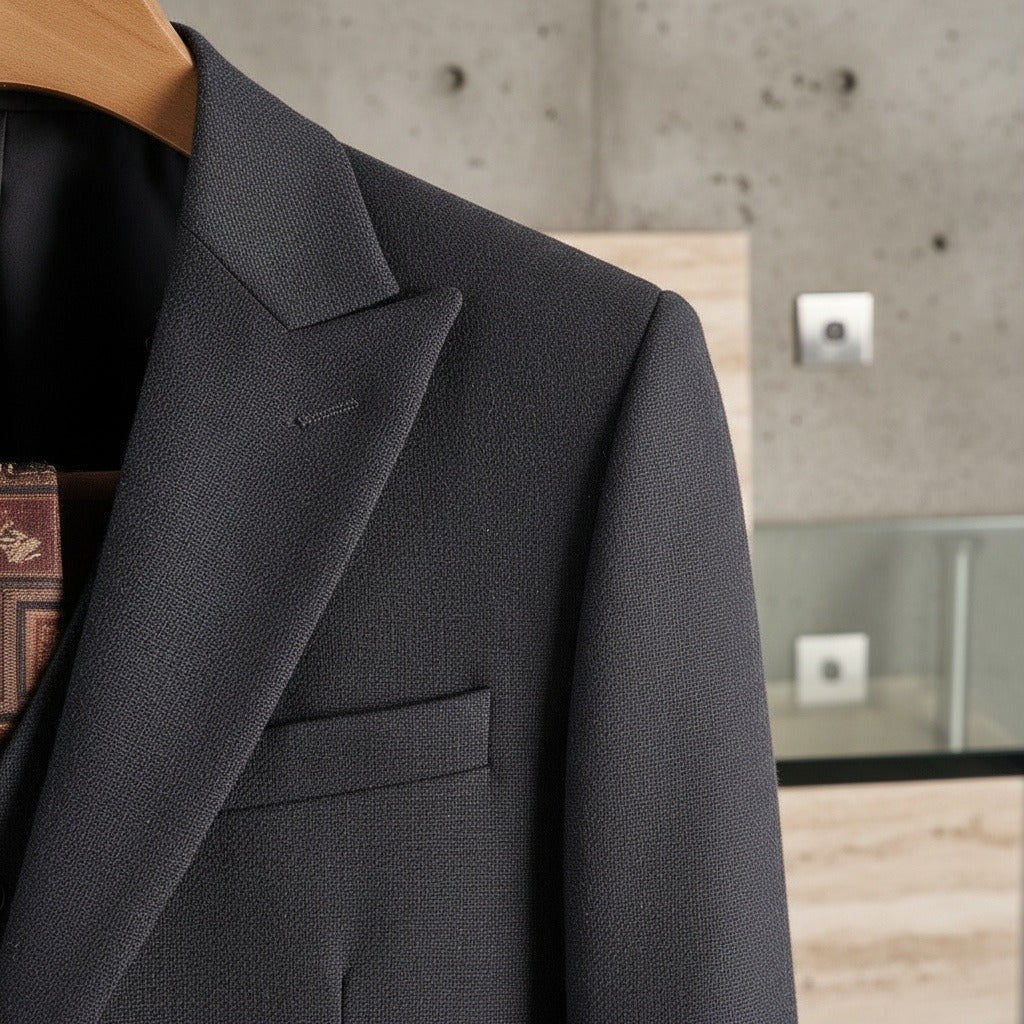 Wrinkle Free Suit - Deep Space Gray - Back View