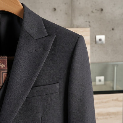Wrinkle Free Suit - Deep Space Gray - Back View