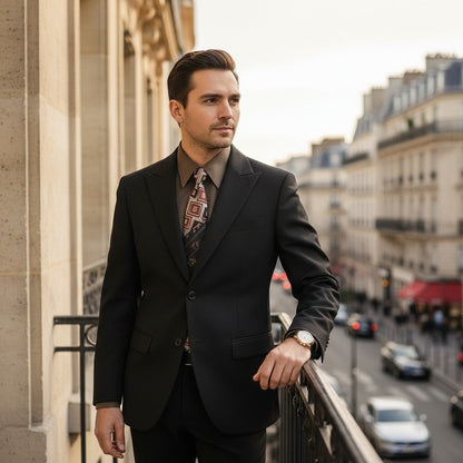 Wrinkle Free Suit - Charcoal Gray - Angled Shot