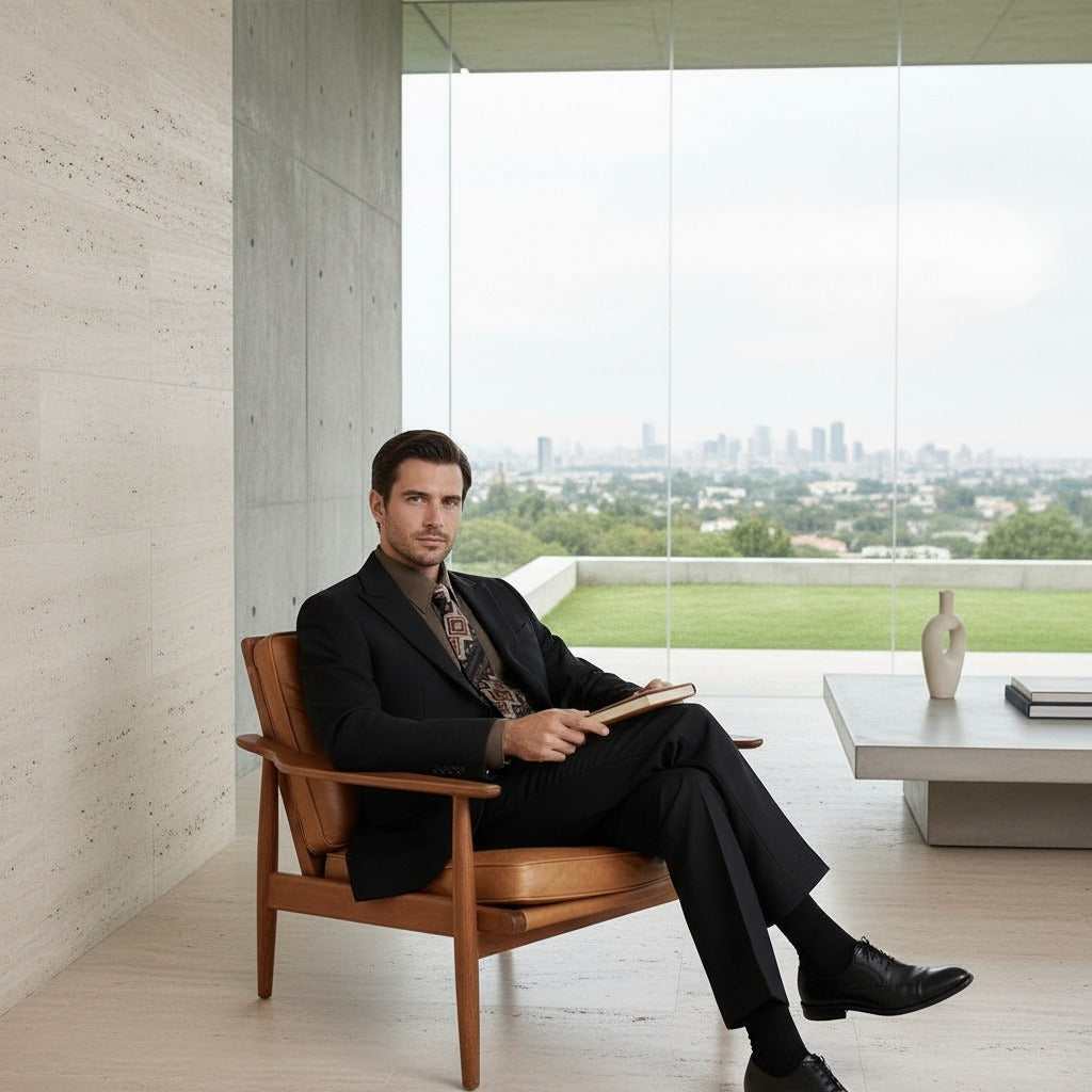 Wrinkle Free Suit - Charcoal Gray - Side Profile