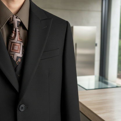 Wrinkle Free Suit - Charcoal Gray - Back View